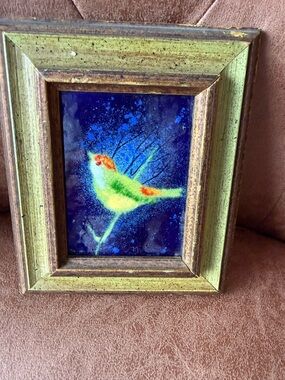 Framed Vibrant Bird Wall Art - Green & Blue